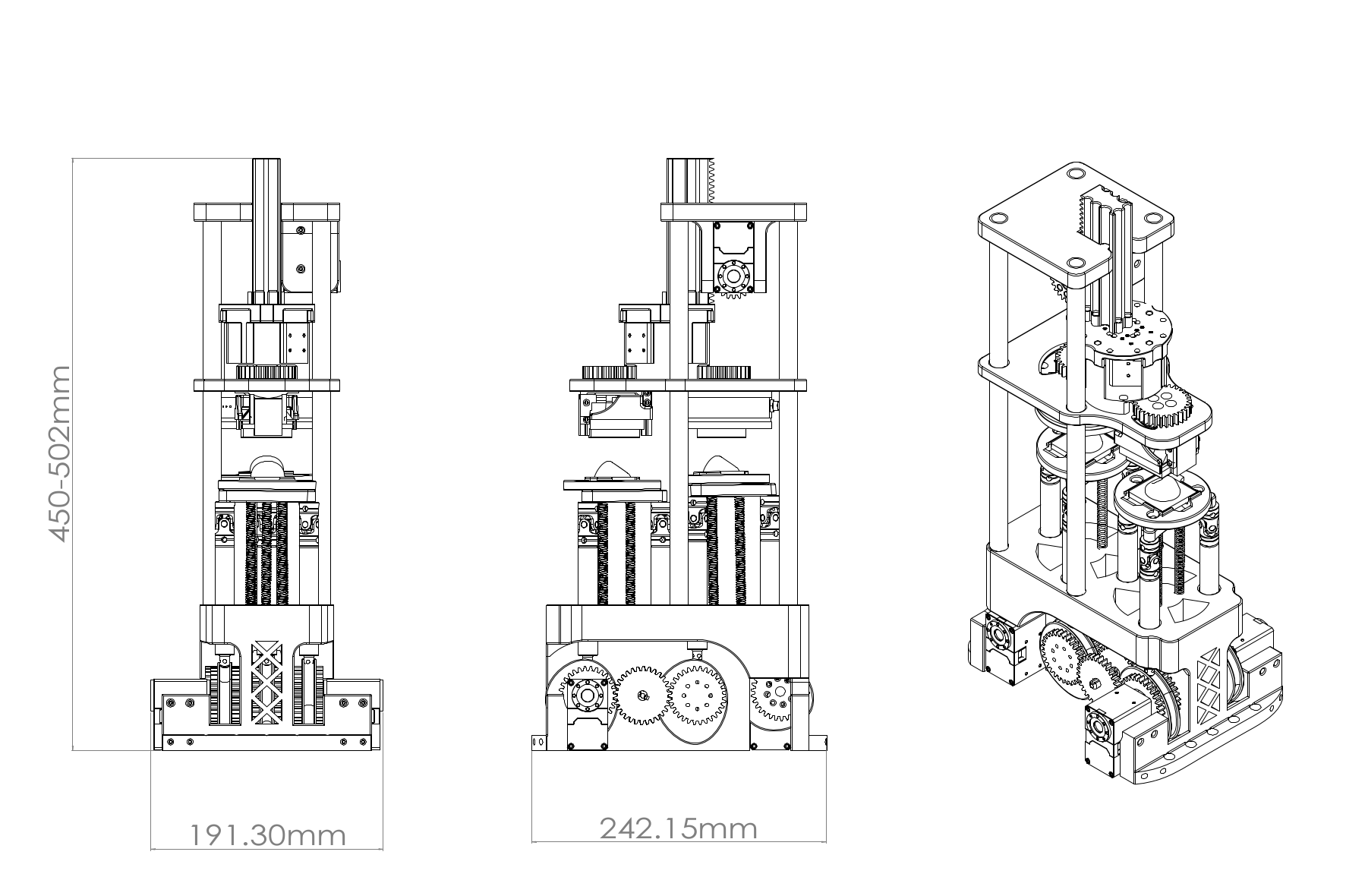 Modeling and kinematic design of the TaF-Device.